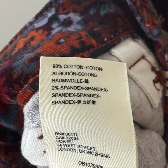 ANTHRO PILCRO and The Letterpress Floral Velvet Corduroy High Rise Skinny Jeans - Picture 12 of 12